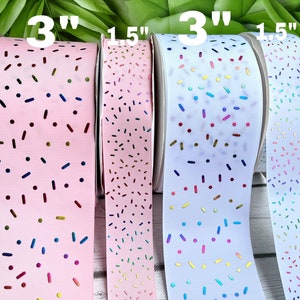 Sprinkles  ice cream grosgrain ribbon. Ice cream  ribbon. Ice cream grosgrain ribbon. Sprinkles ribbons. CRAFT SUPPLY.
