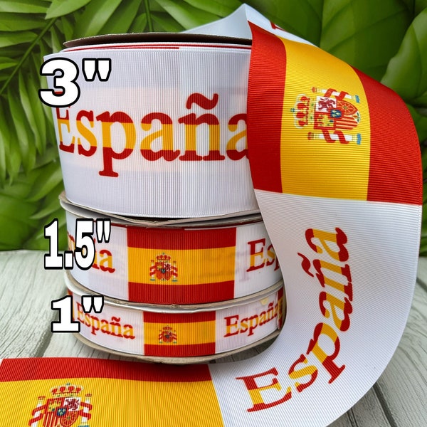 CRAFT SUPPLY. España flag grosgrain ribbon. España flag ribbon. Spain grosgrain ribbon. Spain ribbon.