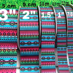 CRAFT SUPPLY ethnic grosgrain ribbon. Serape ribbon.Ethnic ribbon. Aztec ribbon. 5 de mayo ribbon. Fiesta mexican ribbons.