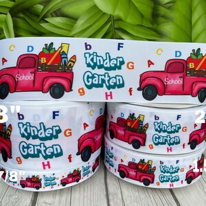 CRAFT SUPPLY. KINDERGARTEN grosgrain ribbon. Kindergarten ribbon. School ribbon. Back to school ribbon. School ribbons.