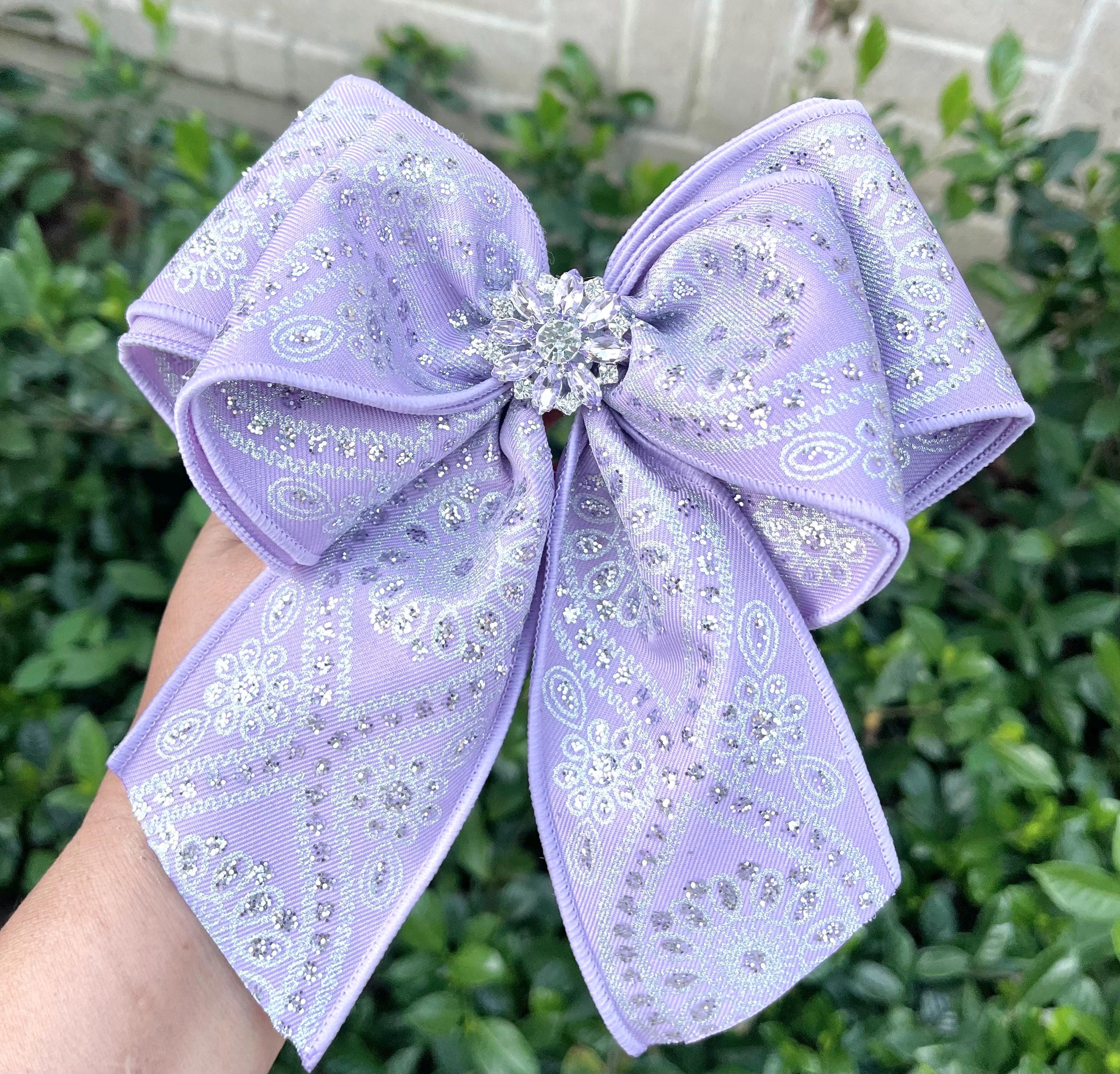 Lavanda and silver glitter hair bow. Light purple mariachi Hair bow. Purple Charro hair bow . Purple mariachi bow. mariachi hair bow. HANDMA