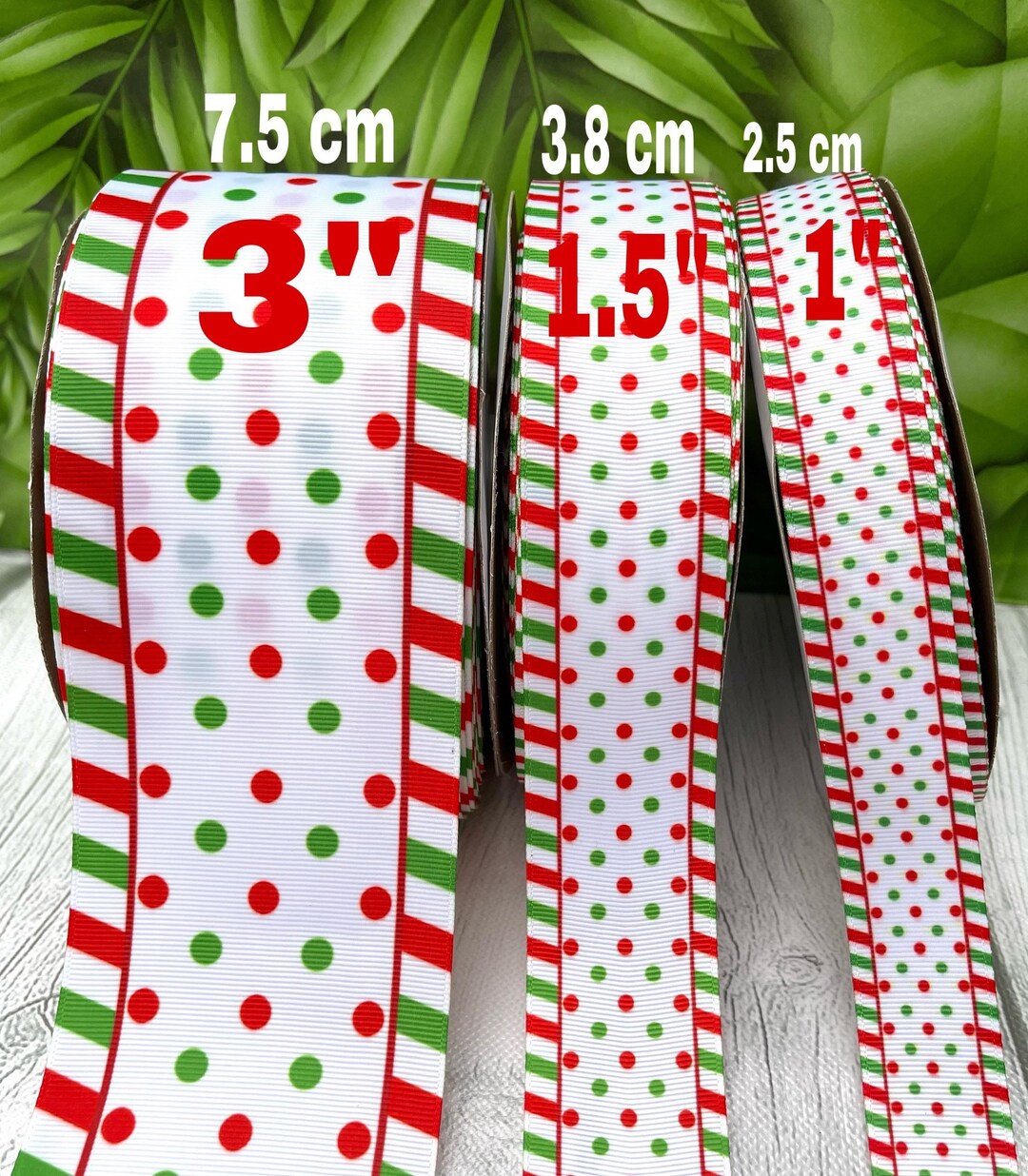 CRAFT SUPPLY . Christmas Grosgrain Ribbon. Christmas Hair Bow Ribbon