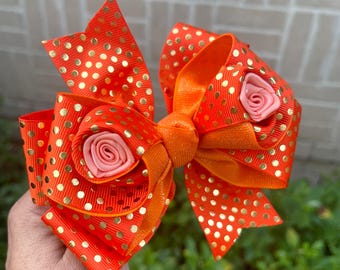 HANDMADE. Nicaragua Flag Hair Bow. Nicaragua Flag Bow  display picture 1
