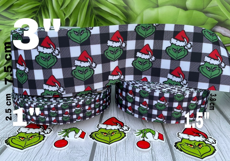 CRAFT SUPPLY .christmas Ribbon. Christmas Hair Bow Grosgrain Ribbon