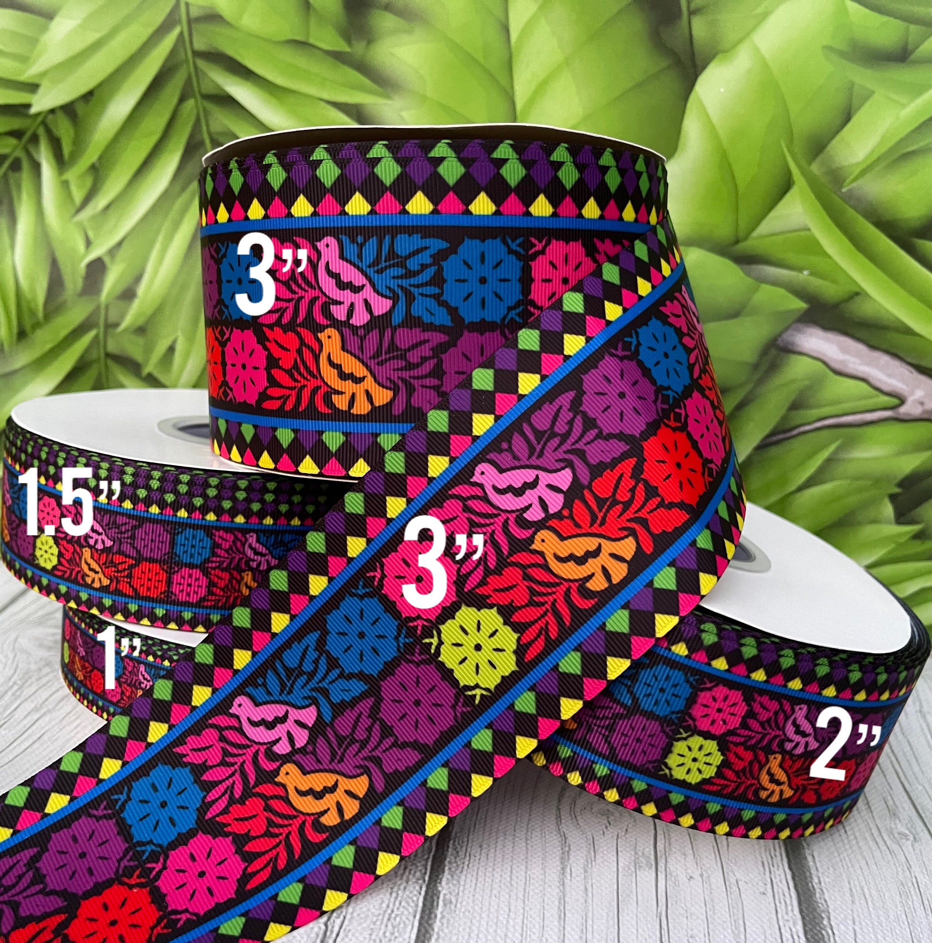 CRAFT SUPPLY Ethnic Grosgrain Ribbon. Ethnic Ribbon. Ethnic Flowers ...