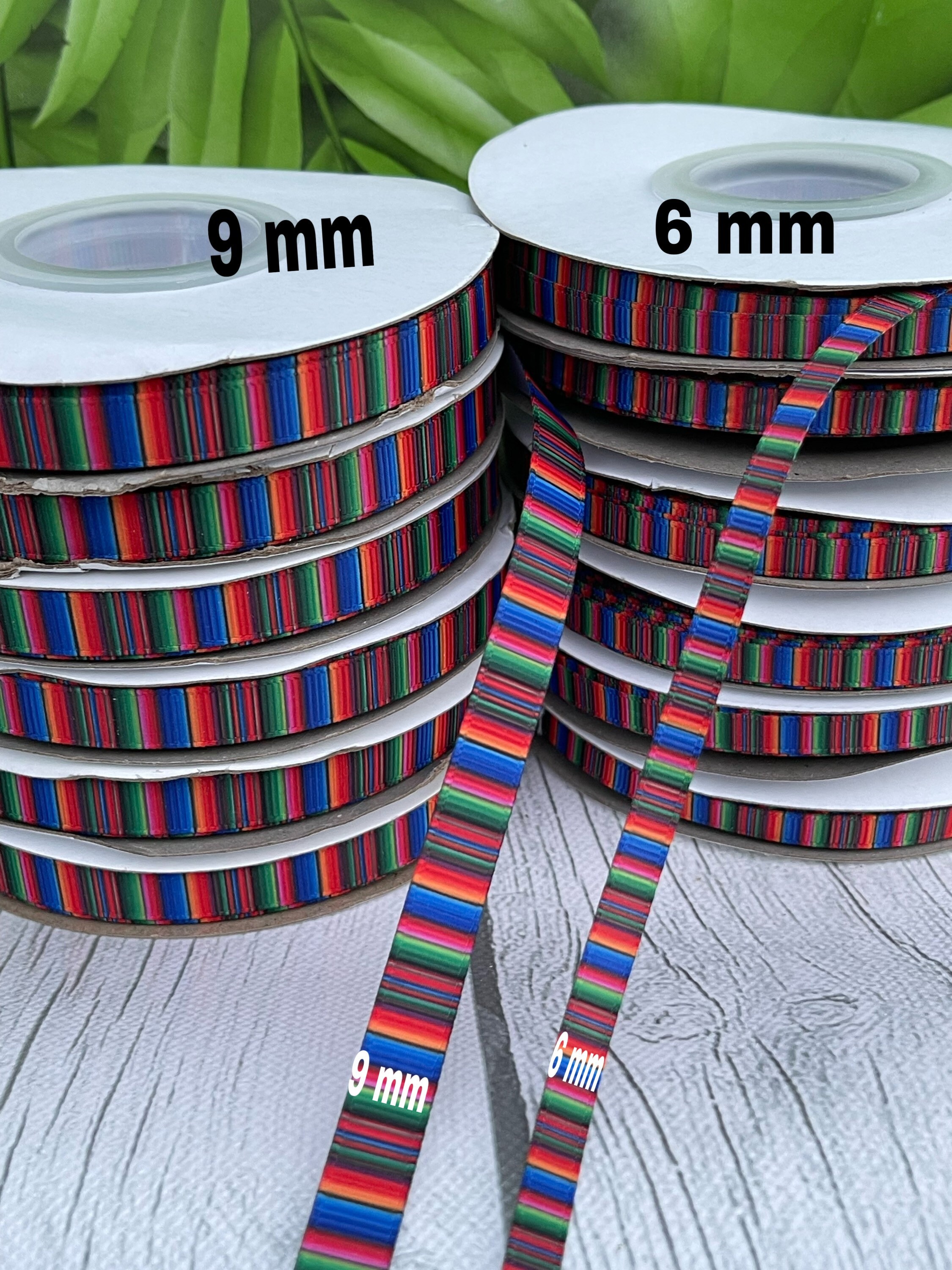 Crafting Sewing Supplies 4 Pieces Fiesta Ribbon Mexican Serape Ribbon Rainbow Stripes Ribbon Colorful Grosgrain Ribbon for DIY Wrapping Party Decoration Multi-Color Fall Crafts Decoration 