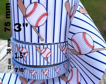 Baseball Ribbons / Sports Ribbon / Baseball Hair Bow / Hair Bow 