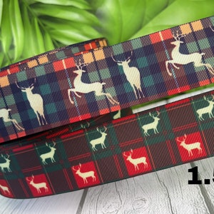 CRAFT SUPPLY grosgrain ribbon .Christmas Plaid ribbon. Buffalo ribbon. christmas scotch ribbon . Red Scottish  ribbon . Buffalo ribbon.