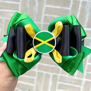 Jamaica Flag Hair Bow Girls Women Multicultural Accessories Hair Decor Amazon.com: Jamaica Flag Hair Bow Girls Women Hair  main image 3