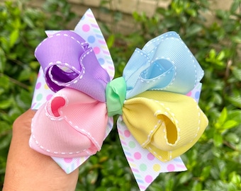 HANDMADE. Nicaragua Flag Hair Bow. Nicaragua Flag Bow  display picture 3
