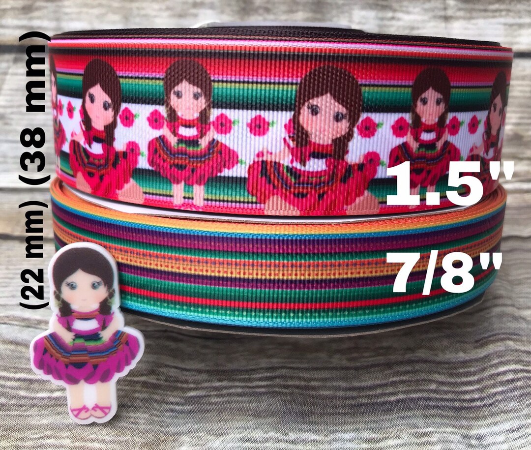 CRAFT SUPPLY 5 De Mayo Grosgrain Ribbon. Fiesta Mexican Ribbons. Mexico ...