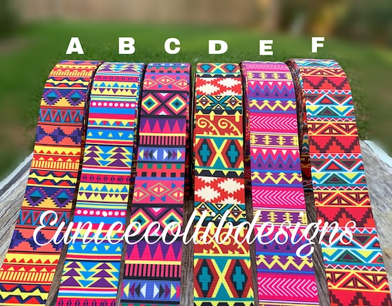 Cinta Tejida Decorativa Estilo Azteca/Étnico - 1 Metro De Largo, 33mm De Ancho