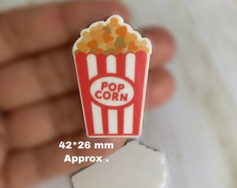 CRAFT SUPPLY Popcorn planar resin. Popcorn embellishments. Popcorn cabochon. Popcorn resin. Popcorn hair bow center.