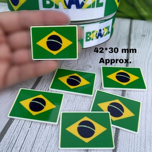CRAFT SUPPLY. Brazil flag hair bow center piece. Brazil flag cabochon. Brazil cabochon. Brazil flag cabochon.