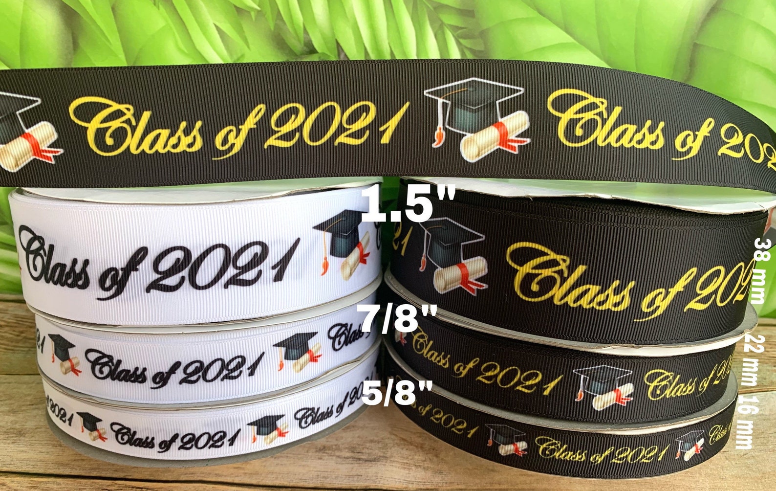 Class 2021 grosgrain ribbon.Graduation grosgrain ribbon. Etsy