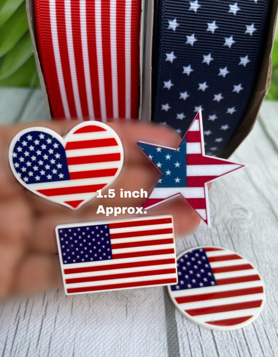 7 Red stripes ribbon.USA flag ribbon Patriotic ribbon.Stars ribbon.Usa ...
