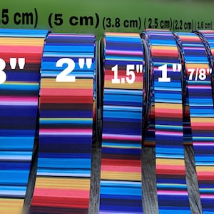 CRAFT SUPPLY grosgrain ribbon. BLUE Serape ribbons. 5 de mayo grosgrain ribbon .fiesta mexican ribbons. Mexico grosgrain ribbon.