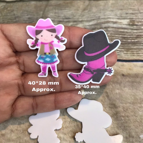 CRAFT SUPPLY. Cow girl planar resin. Cow girl cabochon. Cowgirl embellishment . Boots planar resin