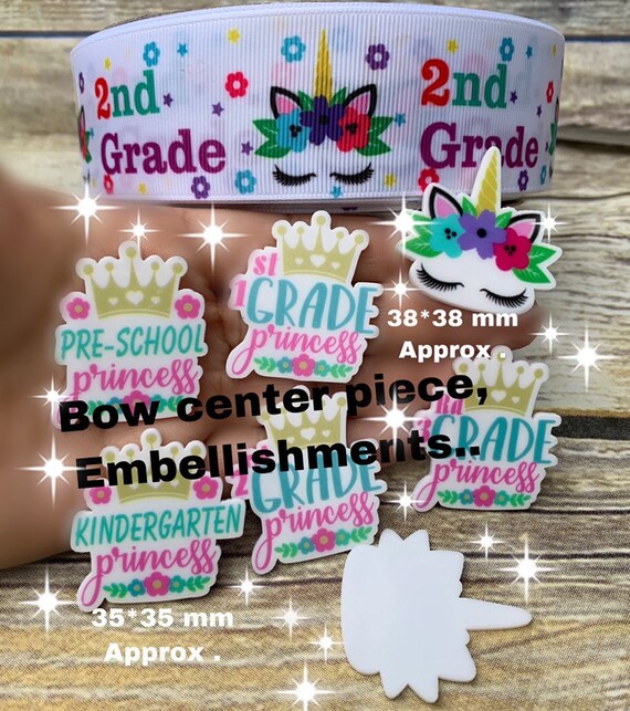 By The Yard-scolaire 7//8/" Note Ruban Imprimé Grosgrain Craft Hair Bow Fournitures