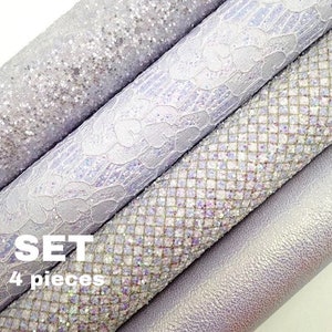 4 Stk. Leichtes Lavendel Glitzer Kunstleder. Leichtes | Etsy