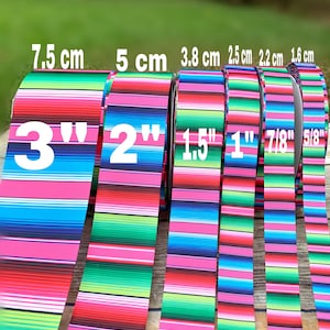 CRAFT SUPPLY Pink Serape grosgrain ribbon. Ethnic ribbon.5 de mayo ribbon .fiesta mexican ribbons.