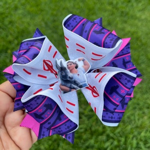HANDMADE. Butterfly purple and white hair bow . White and purple  butterfly hair bow . Purple hair bow .