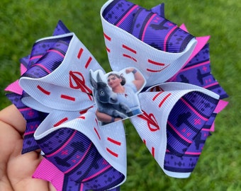 HANDMADE. Butterfly purple and white hair bow . White and purple  butterfly hair bow . Purple hair bow .