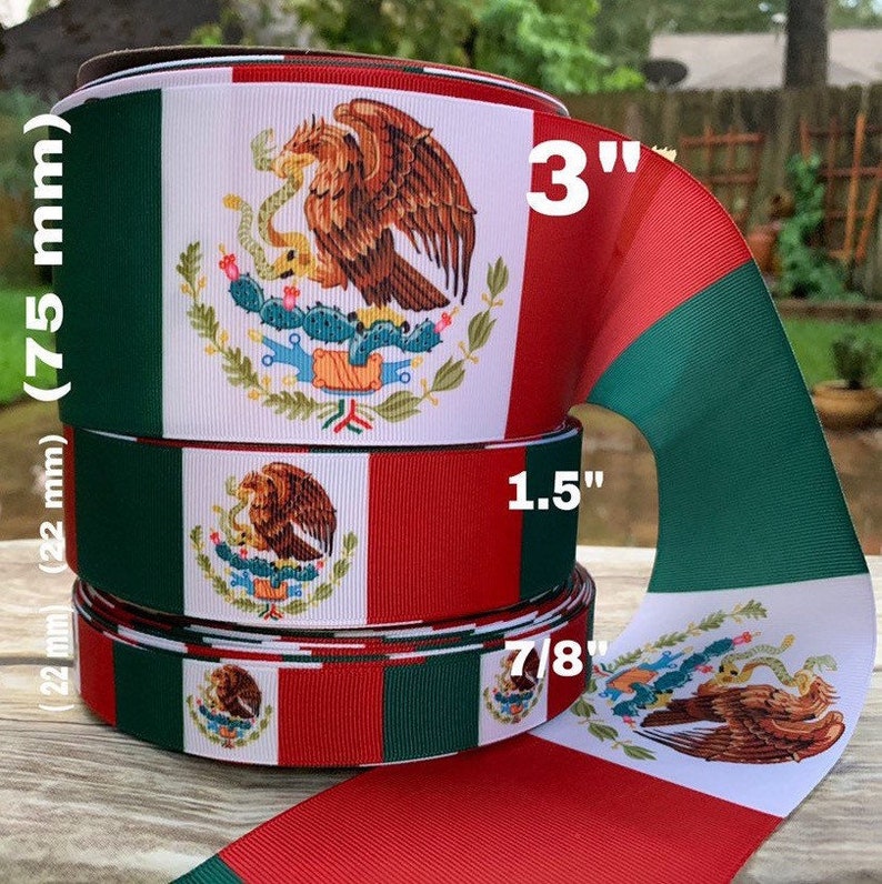 31.57/8 Mexico Flag Ribbon. Mexican Etsy