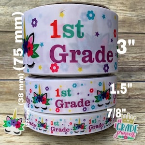 CRAFT SUPPLY First grade ribbon .1st grade grosgrain ribbon , 1st grade ribbon.. 1st grade grosgrain. school ribbon. . Cinta de