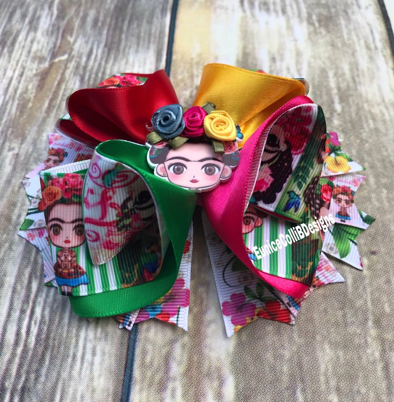 HANDMADE 5 Folk Art Hair Bow. Moño Folklorico. Mexico Etsy