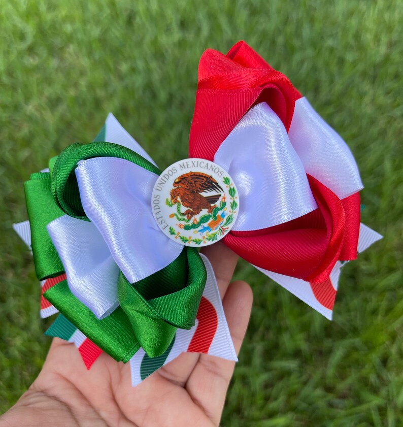 Handmade.mexico Flag Hair Bow. Mexico Hair Bow . Mexico Bow. Etsy
