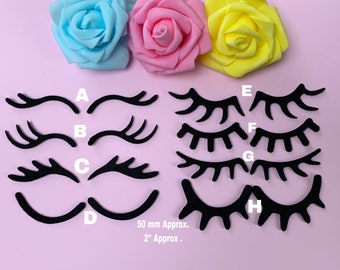 CRAFT SUPPLY Black Felt eyelashes. Unicorn eyelashes. Doll felt eyelashes. Craft eyelashes . Felt eyelashes.