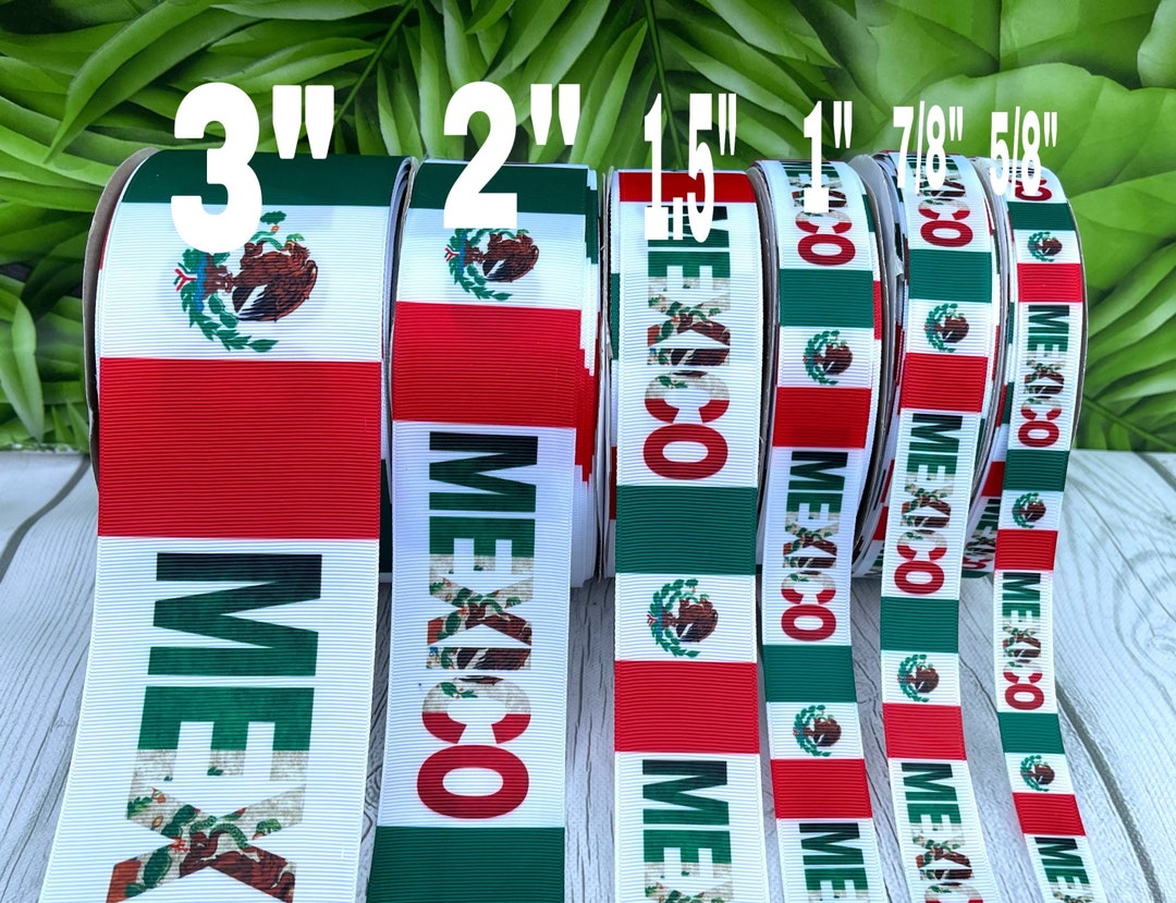 Mexico Ribbin CRAFT SUPPLY Mexico Flag Grosgrain Ribbon. Mexican Ribbon. Mexico ...