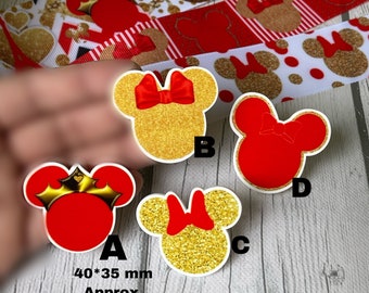 CRAFT SUPPLY.clearance.! Hair bow center . Gold red resin .  Red gold cabochon . Red gold  resin .