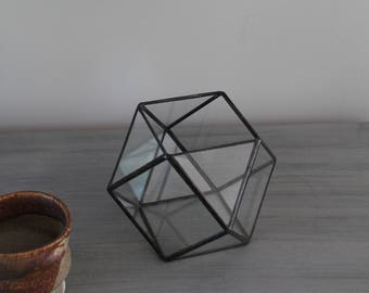 Small Geometric Terrarium Stained  Glass Terrarium Container Air Plant Holder Succulent Planter Modern Table Centerpiece Boho Candle Holder