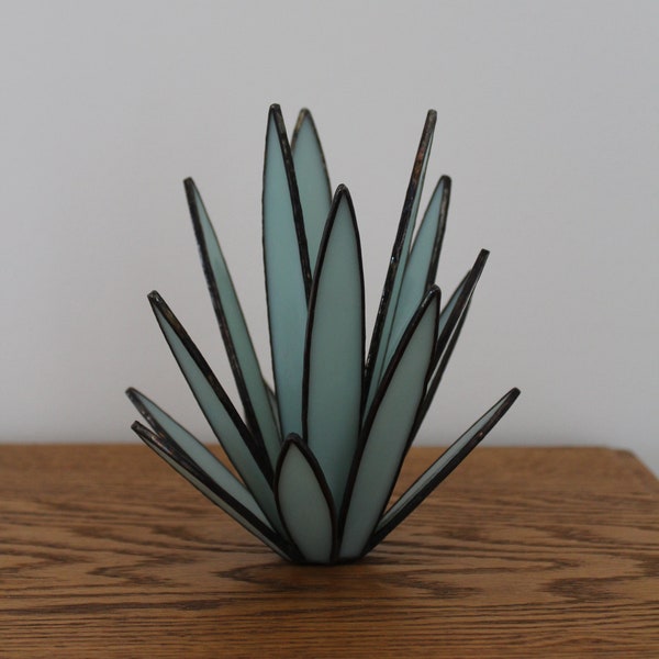 Stained Glass Plant Glass Cactus Stained Glass Succulent Agave Plant Yucca Plant Glass Sculpture Modern Stained Glass Boho Home Decor