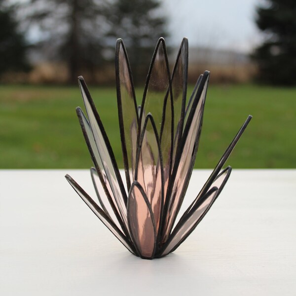 Stained Glass Cactus Glass Succulent Agave Plant Yucca Plant Glass Sculpture Modern Stained Glass Boho Home Decor Southwest Cactus Decor