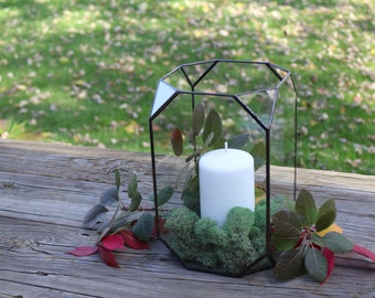 Rustic Wedding Table Centerpiece Stained Glass Terrarium Glass Container Air Plant Succulent Planter Boho Home Decor Wedding Candle Holder