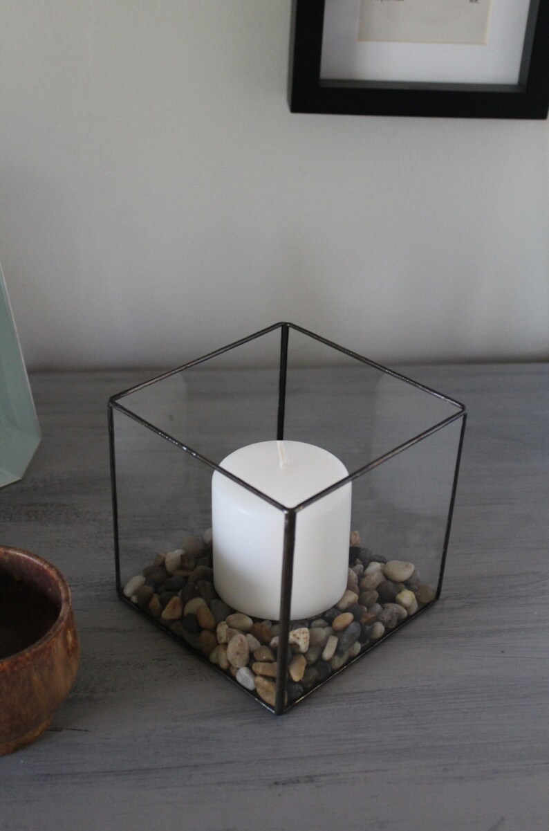 Square Terrarium Large Glass Cube Candle Holder Home Decor Etsy
