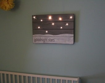 Unique Handmade Baby Shower Gift Goodnight Moon Hand Painted Distressed Lighted Sign Baby Room Kid's Room Wall Decor Nursery Decor