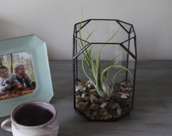 Stained Glass Terrarium Glass Container Air Plant Succulent Planter Rustic Table Centerpiece Boho Home Decor Candle Holder Christmas Gift