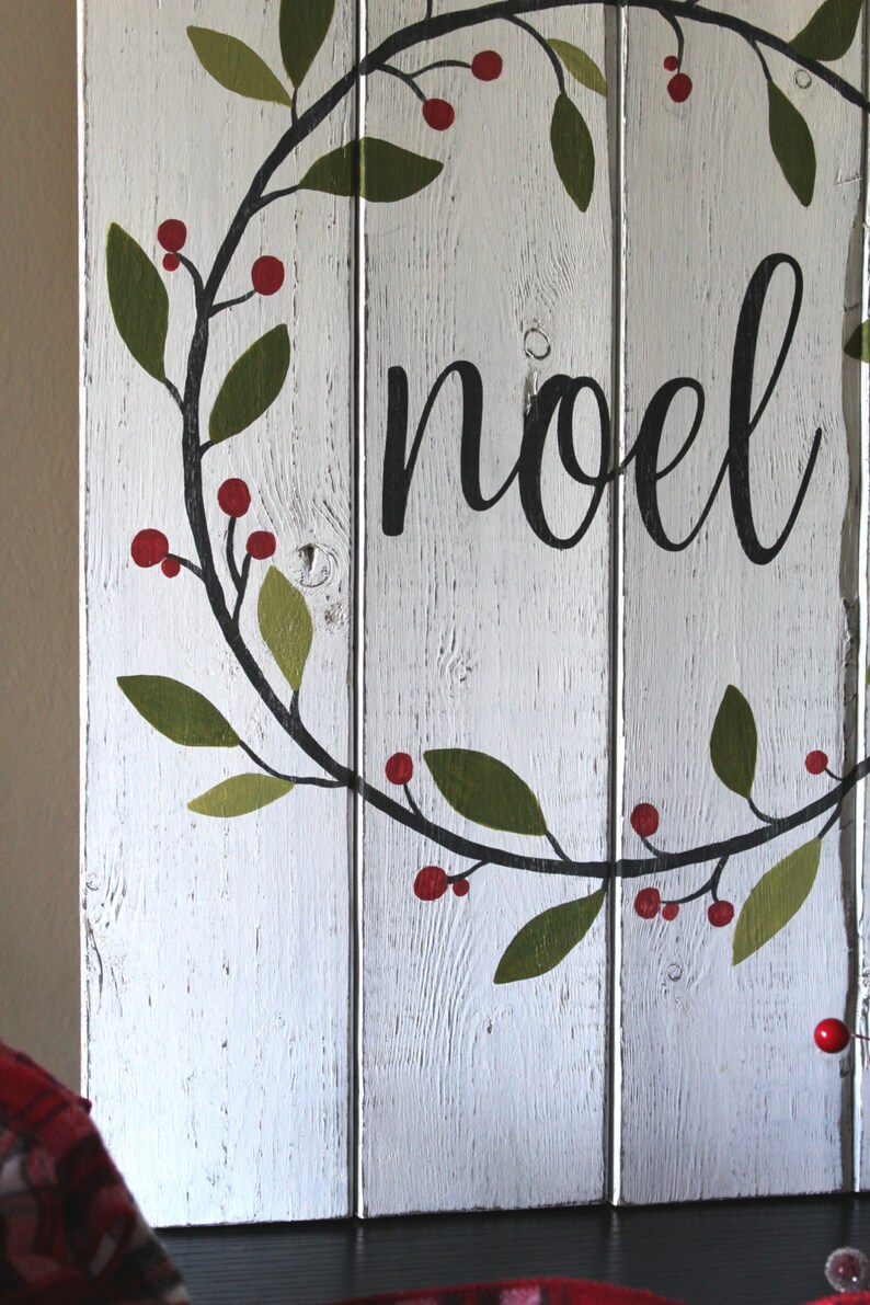 Noel Sign Christmas Sign Hand Painted Wood Sign Christmas | Etsy