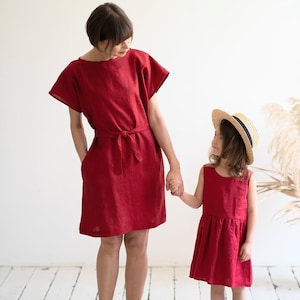 Linen baby girl dress, toddler dress