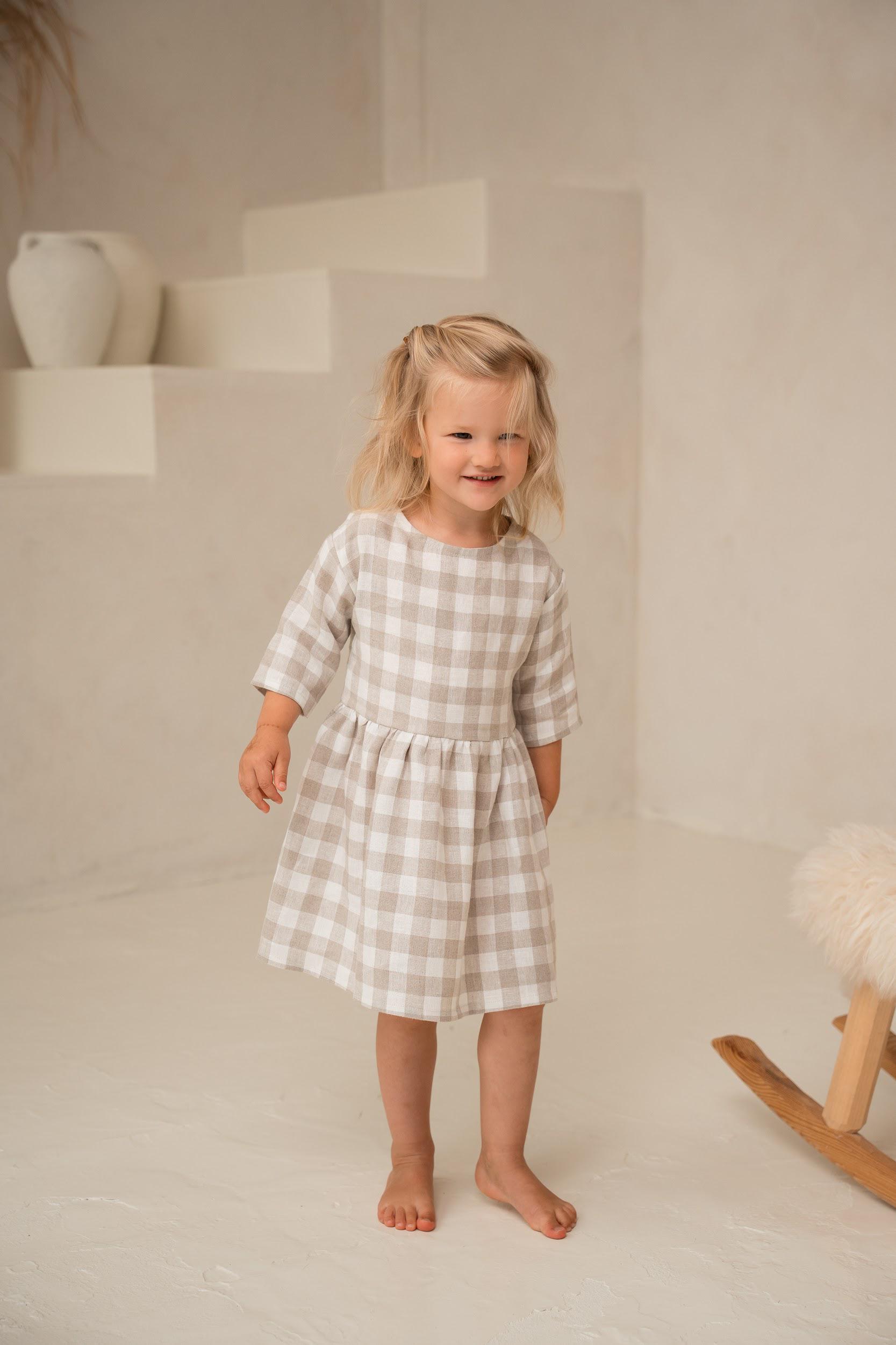 Girls Brown Gingham Dress - Etsy