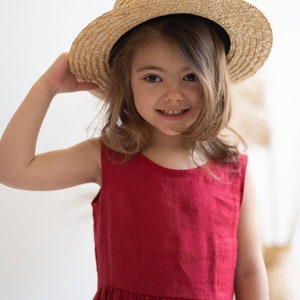 Linnen jurk voor meisjes 3-8 jaar Babymeisjesjurkje, bloemenmeisjesjurkje afbeelding 6