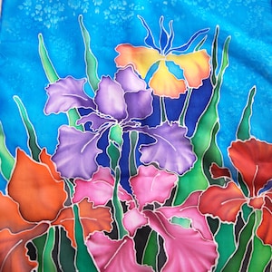 Silk scarf &quot; Irises &quot;