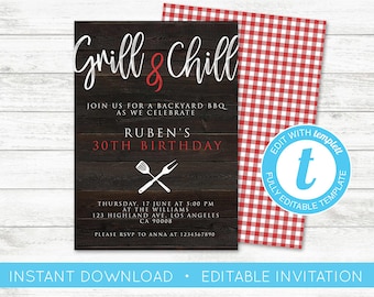bbq invitation etsy