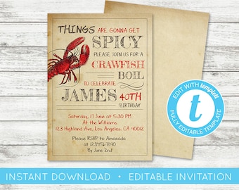 Crawfish Boil Invite Etsy