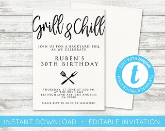 bbq invitation etsy