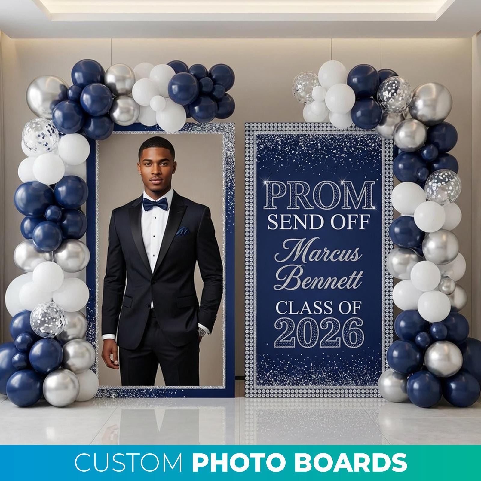 Prom Photo Board Set, Backdrop Set, Arched Banner, Prom Send off Sign ...